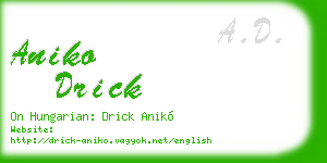 aniko drick business card